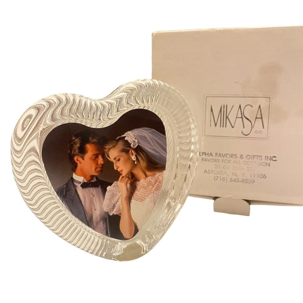 Vintage Mikasa Heart Shaped Picture Frame 4 1/4" With Original Box and Sticker